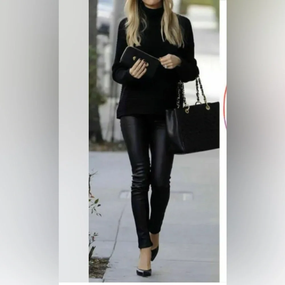 WOMEN'S Sexy High Waist Skinny Faux PU Leather Leggings Pants Butt Lift XL - Picture 3 of 16